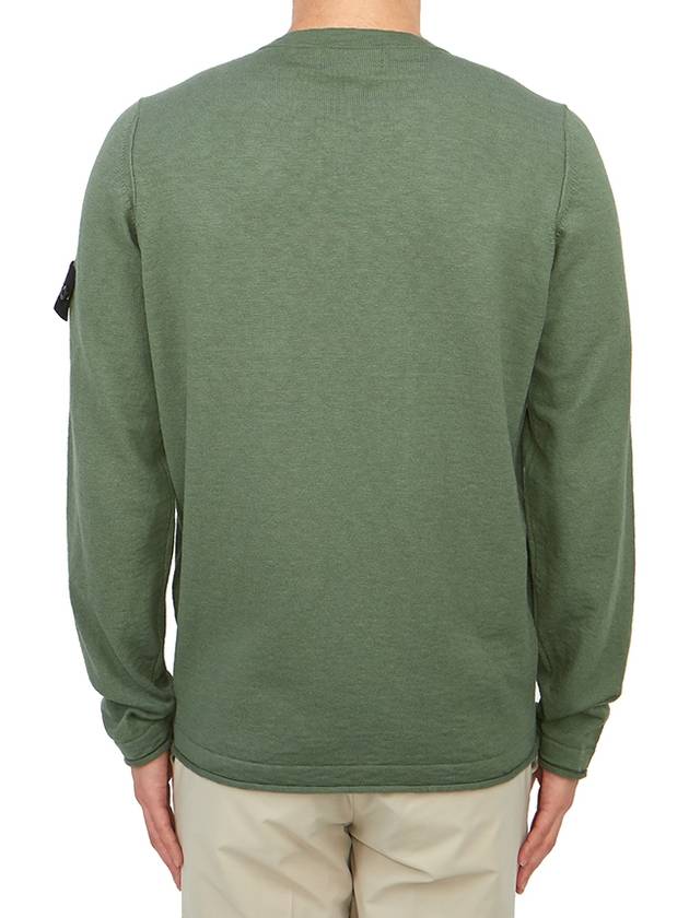 Compass Badge Ribbed Cotton Knit Top Dark Green - STONE ISLAND - BALAAN 4