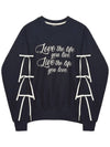 Ribbon Slit Lettering Overfit Sweatshirt Navy - METAPHER - BALAAN 7