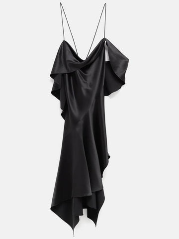 Asymmetric Draped Dress in Satin - GIVENCHY - BALAAN 1