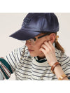 Logo Detail Denim Base Cotton Ball Cap Navy - MIU MIU - BALAAN 4