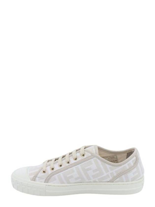 Domino FF Fabric Low Top Sneakers White - FENDI - BALAAN 3