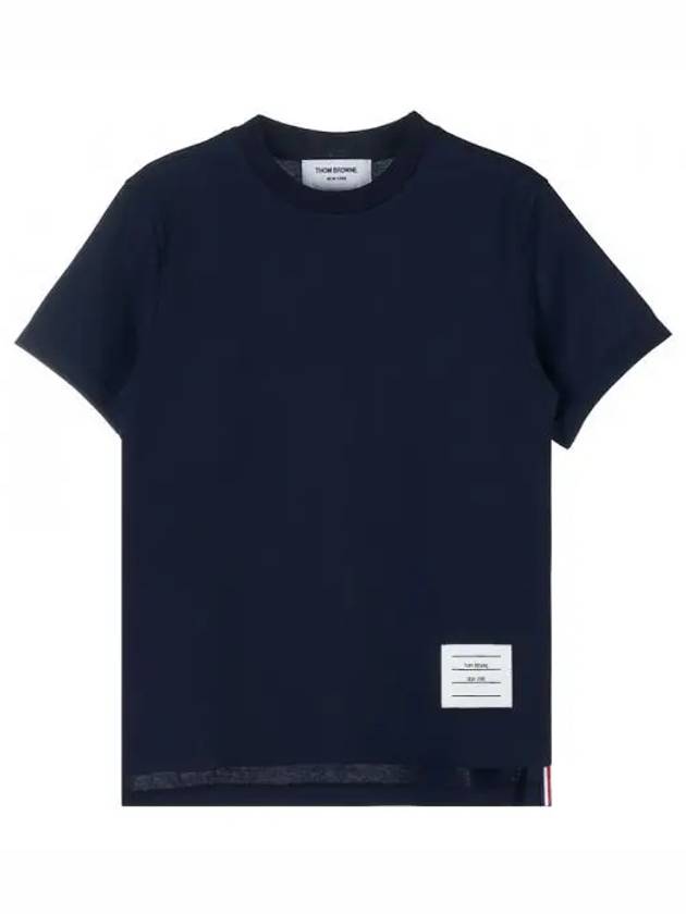 Logo Patch Lightweight Jersey Relaxed Fit Short Sleeve T-Shirt Navy - THOM BROWNE - BALAAN 2