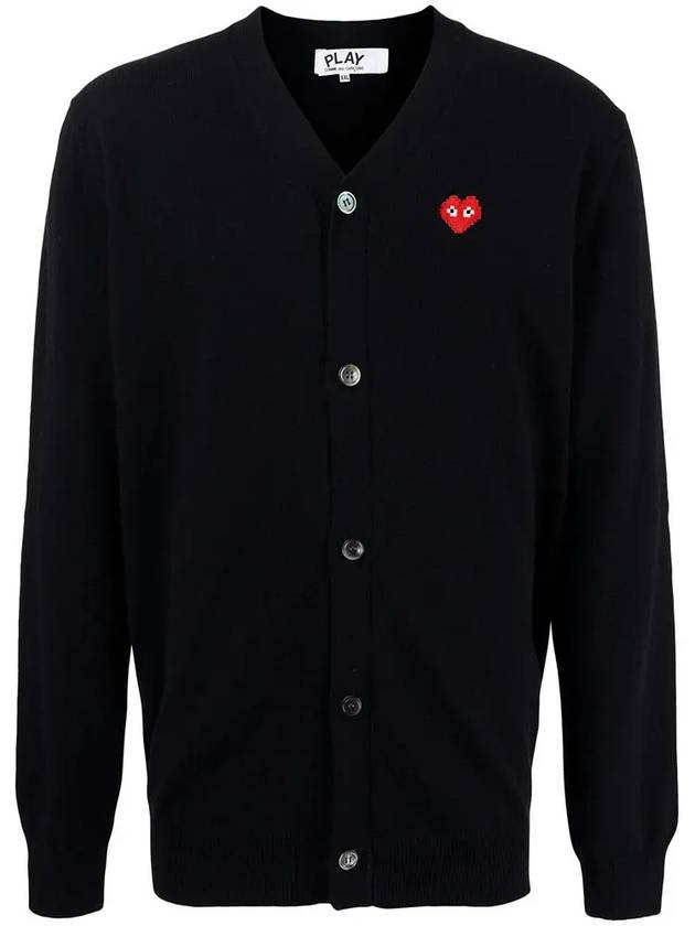 Red Waffen Vneck Cardigan Black AZ N084 051 1 - COMME DES GARCONS - BALAAN 2