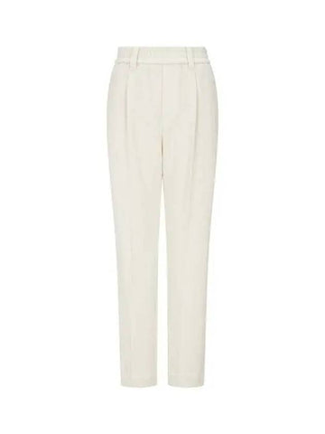 Women s One Tuck Pleated Cashmere Pants Light Beige 270157 - BRUNELLO CUCINELLI - BALAAN 1