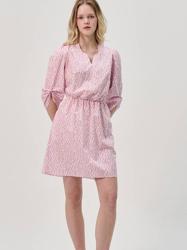 Wave Neck Cotton Dress Pink - SORRY TOO MUCH LOVE - BALAAN 2