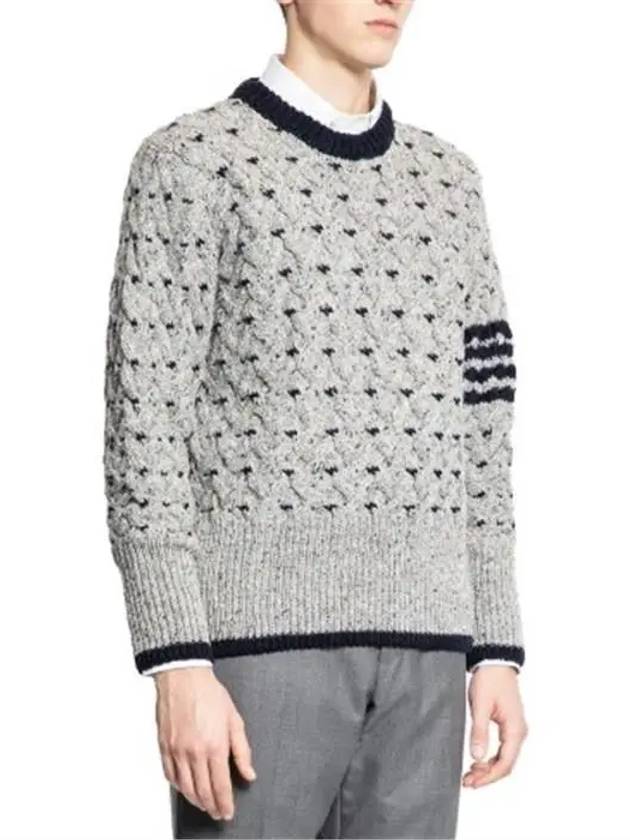 4 Bar Cable Knit Top Grey - THOM BROWNE - BALAAN 3