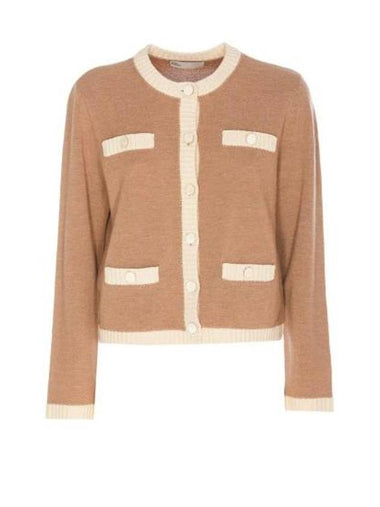 Cardigan 162763 265 Free Camel Heather French Cream - TORY BURCH - BALAAN 1