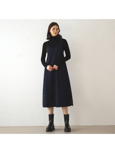 Small Dot Sleeveless Layered Long Dress Navy - AVANT-G - BALAAN 1