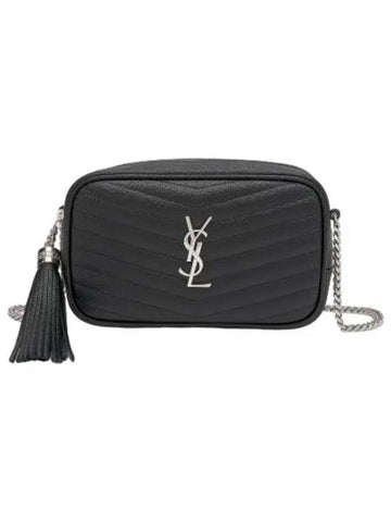 Mini Lou Crossbody Black Bag - SAINT LAURENT - BALAAN 1