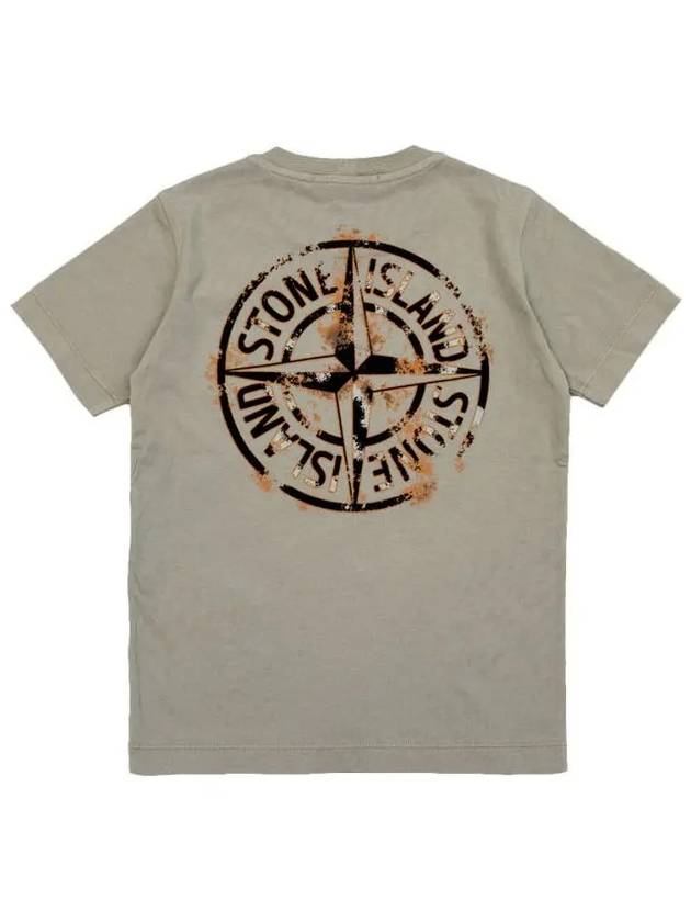 Kids Logo Print Short Sleeve T-Shirt Dust Grey - STONE ISLAND - BALAAN 4