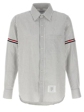 Madras Cotton Armband Long Sleeve Shirt Grey - THOM BROWNE - BALAAN 1