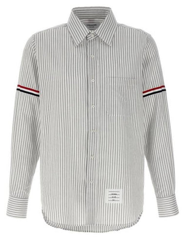 Madras Cotton Armband Long Sleeve Shirt Grey - THOM BROWNE - BALAAN 1