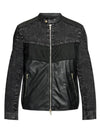 L Leopol Panelled Leather Jacket Black - DIESEL - BALAAN 2