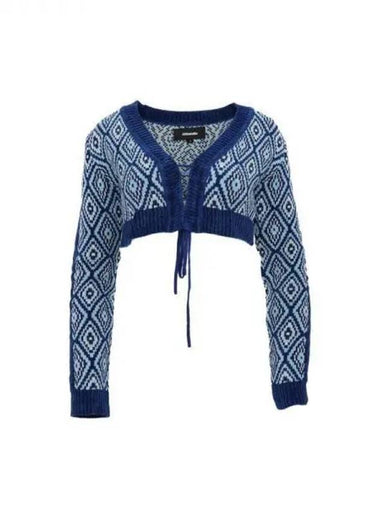 Ahluwalia pattern jacquard crop cardigan 270735 - AHLUWALIA - BALAAN 1