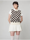 Check Intarsia Knit Vest Brown - ATHPLATFORM - BALAAN 1