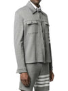 Double Face Cotton Knit 4 Bar Button Shirt Jacket Grey - THOM BROWNE - BALAAN 3