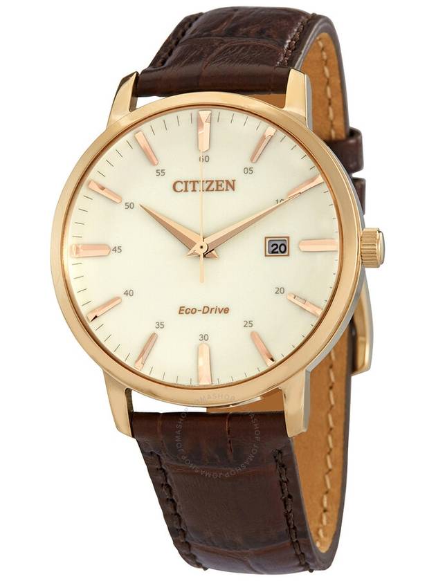 Citizen Eco-Drive Gold Dial Brown Leather Men's Watch BM7463-12A - CITIZEN - BALAAN 1