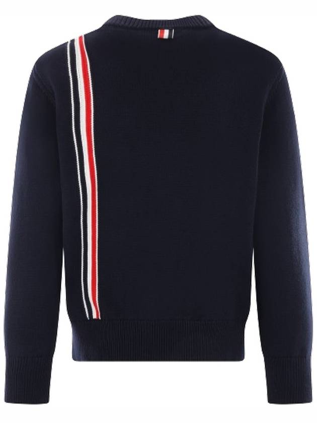 RWB Striped Intarsia Cotton Knit Top Navy - THOM BROWNE - BALAAN 3