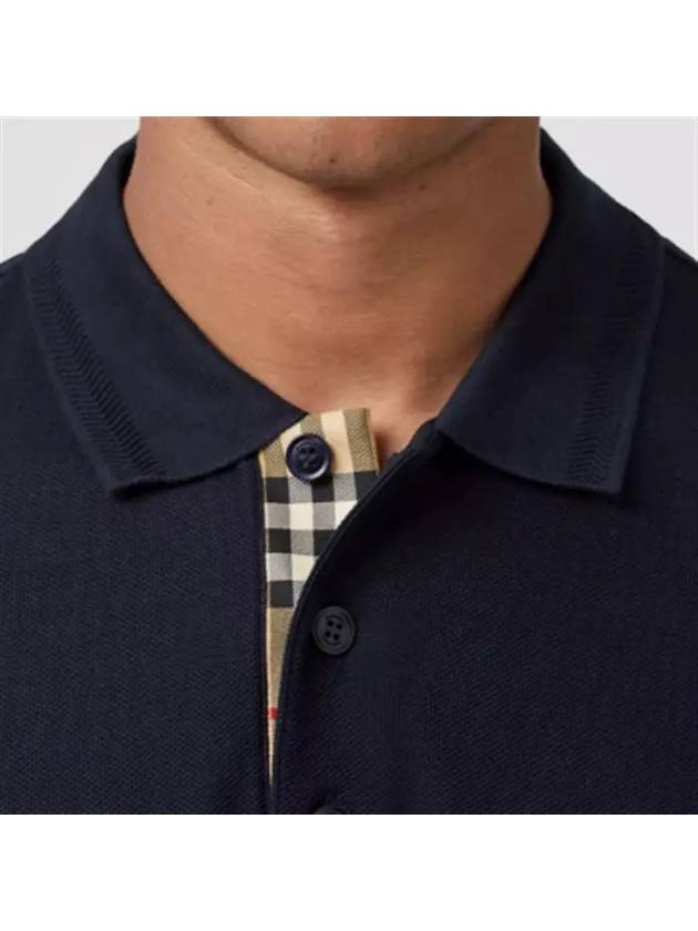 Men's CHUNKY Monogram motif cotton Polo Shirt navy - BURBERRY - BALAAN 5