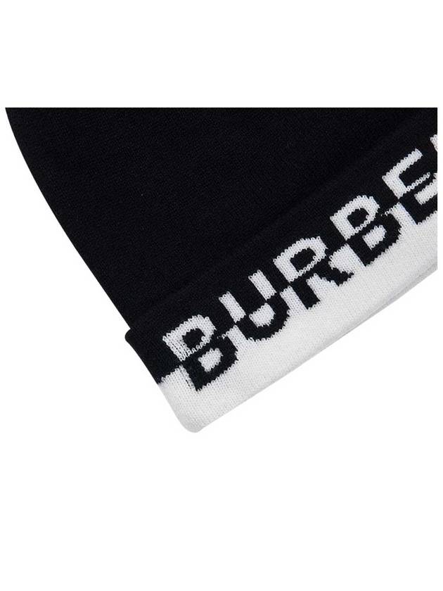 Cashmere Logo Beanie Black - BURBERRY - BALAAN 9