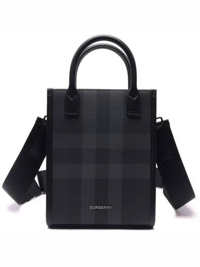 Denny Check Print Tote Bag Grey - BURBERRY - BALAAN 2