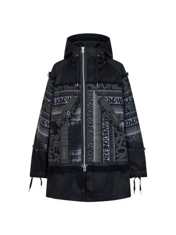 Men's Logo Jacquard Hooded Blouson Black 271310 - SACAI - BALAAN 1