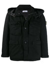 Wappen David Hooded Jacket Black - STONE ISLAND - BALAAN 1