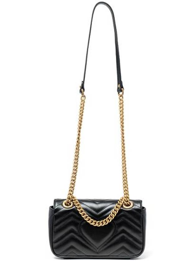 GG Marmont Matelasse Gold Chain Mini Cross Bag Black - GUCCI - BALAAN 5