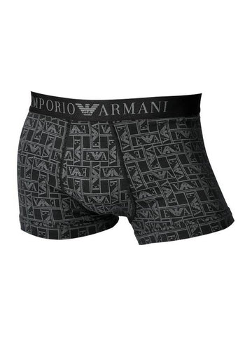 All Over Logo Trunk Briefs Black - EMPORIO ARMANI - BALAAN 1