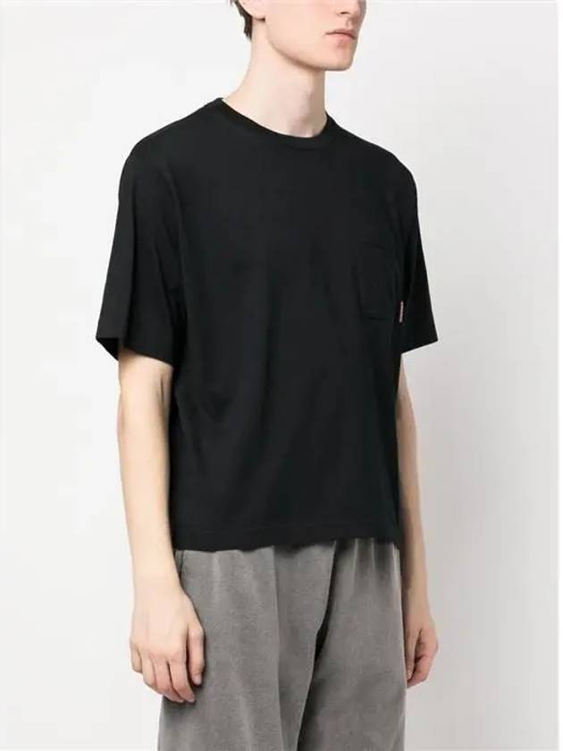 Pink Label Crew Neck Short Sleeve T-Shirt Black - ACNE STUDIOS - BALAAN 4