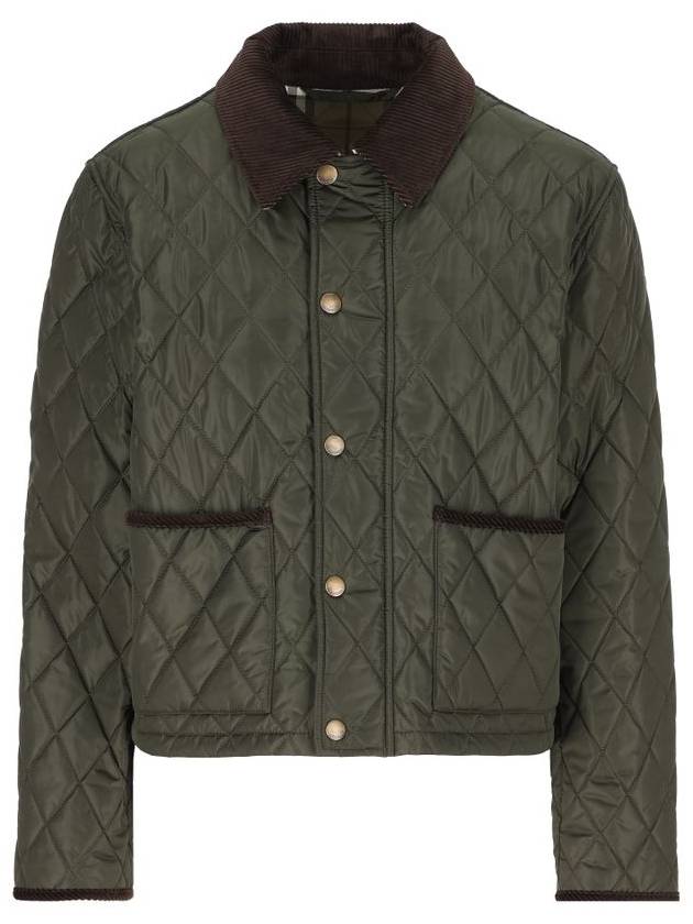 Cropped Quilted Nylon Jacket Shale Brush - BURBERRY - BALAAN 1