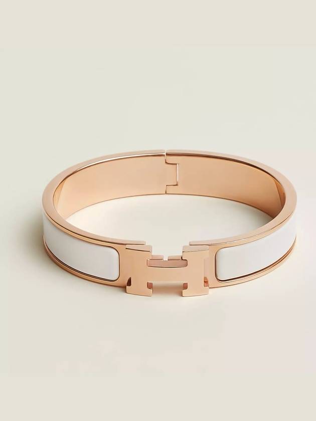 Clic H Bracelet Rose Gold Blanc - HERMES - BALAAN 6