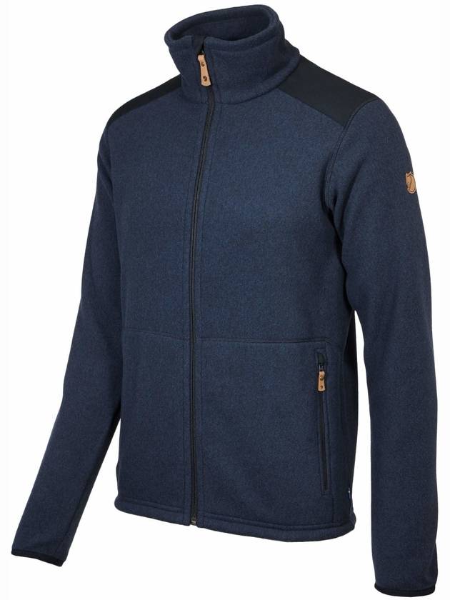 Men's Sten Fleece Zip-up Jacket Dark Navy - FJALL RAVEN - BALAAN 5