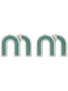 Enameled Metal Earrings Aqua Marina Blue - MIU MIU - BALAAN 3