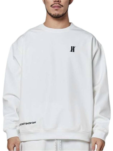 Brushed Warm-Up Overfit Sweatshirt White - OVERTIA - BALAAN 1