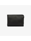 Intrecciato Weaving Zipper Clutch Bag Black - BOTTEGA VENETA - BALAAN 2