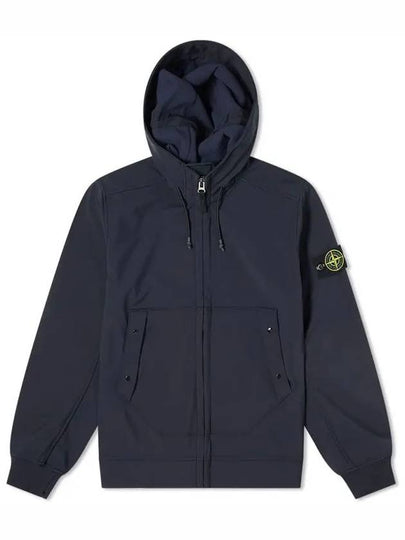 Wappen Patch Soft Shell R Fleece Hooded Jacket Navy - STONE ISLAND - BALAAN 2