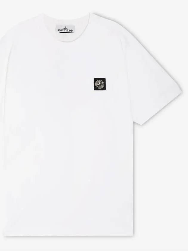 Logo Patch Short Sleeve T-Shirt White - STONE ISLAND - BALAAN 3