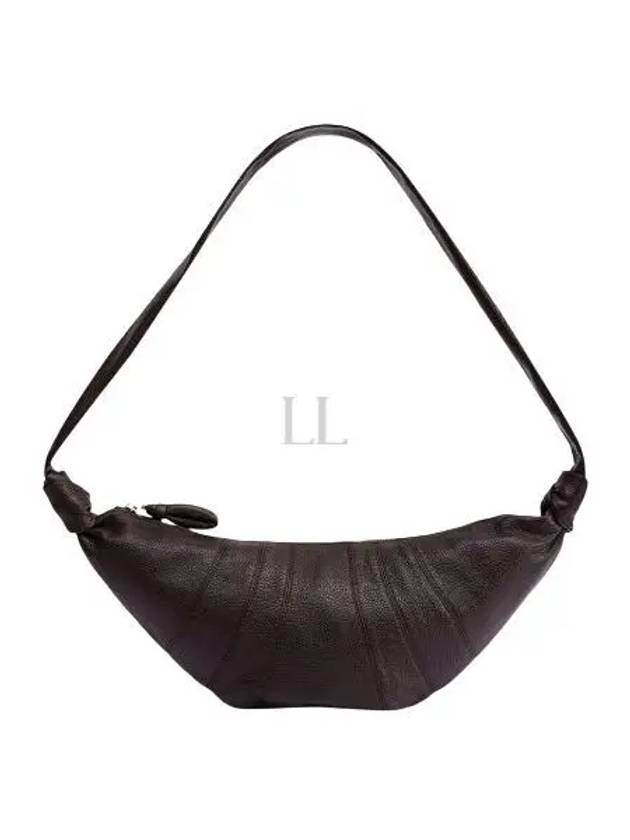 Medium Croissant Soft Grained Leather Crossbody Bag Dark Chocolate - LEMAIRE - BALAAN 2