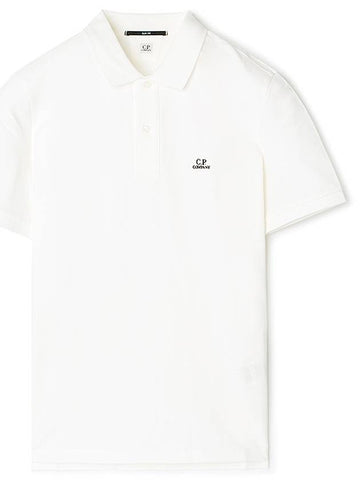 CP Company Slim Fit Short Sleeve Collar T Shirt White 12CMPL054A XL - CP COMPANY - BALAAN 1