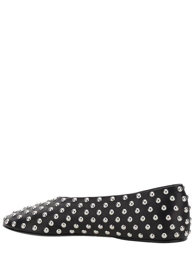 Black Ballet Flats With All-Over Stud In Leather Woman - JIL SANDER - BALAAN 3