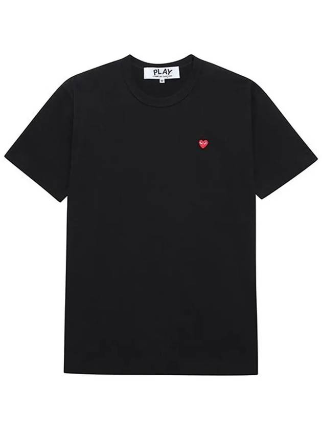 Mini Red Heart Wappen Short Sleeve T-Shirt Black - COMME DES GARCONS - BALAAN 6