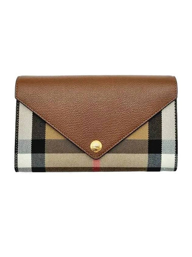 Hannah Check Envelope Strap Cross Bag Brown - BURBERRY - BALAAN 1