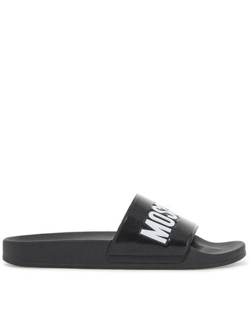 rubber slides with logo branding - MOSCHINO - BALAAN 1