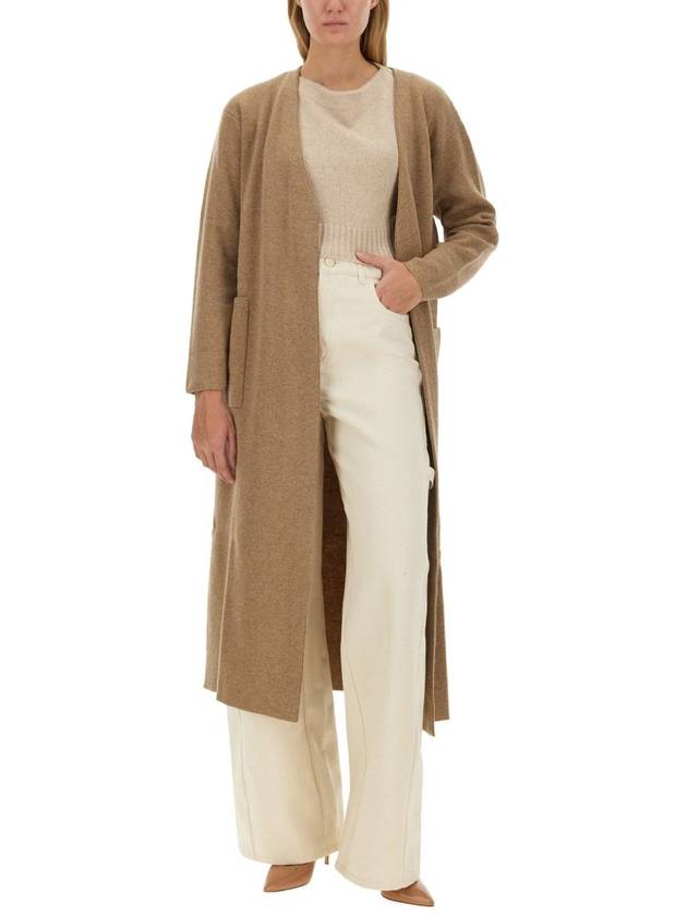 Gestro V Neck Belted Single Coat Beige - MAX MARA - BALAAN 3