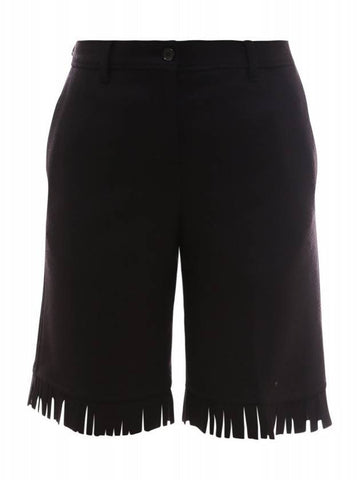 Women's Fringe Bermuda Shorts Black - BURBERRY - BALAAN 1