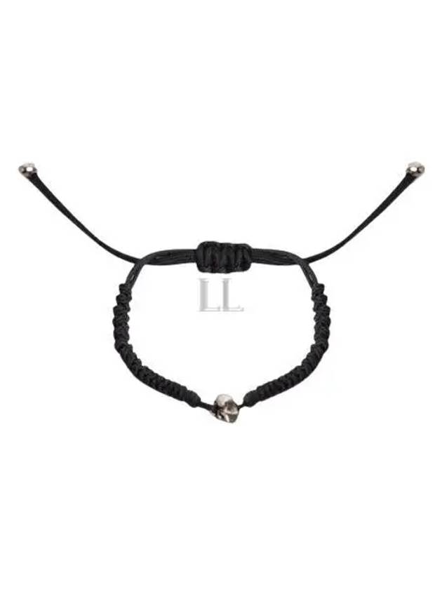 Pave Skull Cotton Bracelet Black - ALEXANDER MCQUEEN - BALAAN 2