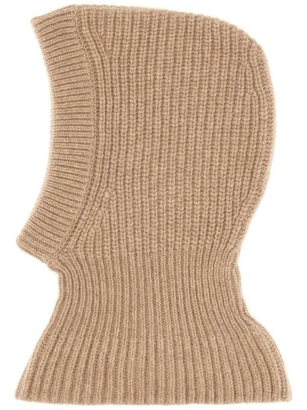 Lambswool Ribbed Knit Balaclava Beige - LEMAIRE - BALAAN 3