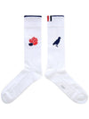 Rose Raven Socks White - THOM BROWNE - BALAAN 3