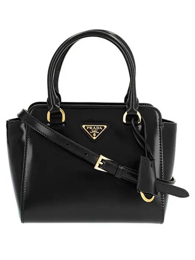 Triangle Logo Two-Way Mini Tote Bag Black - PRADA - BALAAN 2